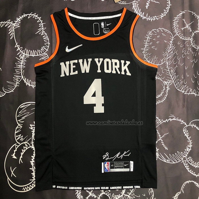 Camiseta New York Knicks Derrick Rose NO 4 Select Series Negro